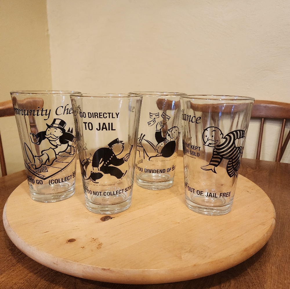 Monopoly glasses Set of 4